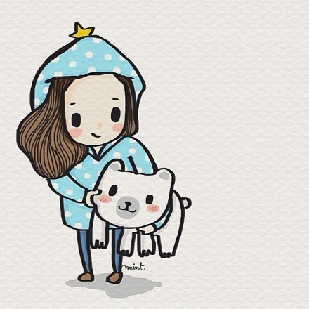 小女孩抱着一只小白狗