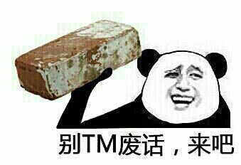 拿砖头：别TM废话 来吧