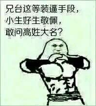 抱拳：兄台这等装逼手段，小生好生敬佩，敢问高姓大名？