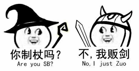 你制杖权吗Are you SB？不，我贩剑 NO I just Zuo