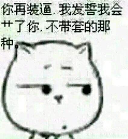 你再装逼，我发誓我会草了你，不带套的那种