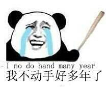 我不动手好多年了 I no do hand many year