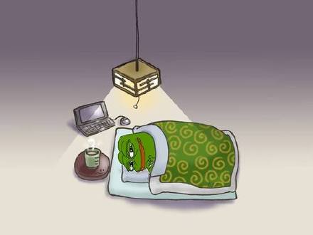 sad frog 开着灯睡觉