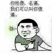 你姓傻名逼，我们可以叫你傻逼。