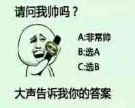 请问我帅吗？A:非常帅 B:选A C:选B  大声告诉我你的答案（金馆长）