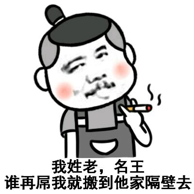 我姓老，名王，谁再屌我就搬到他家隔壁去