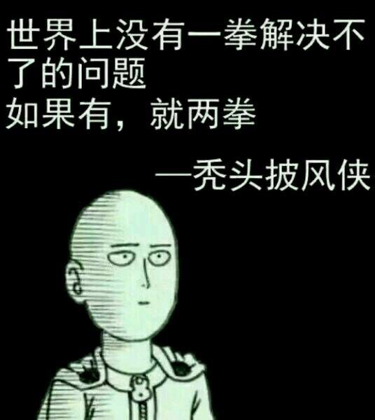 世界上没有一拳解决不了的问题，如果有，就两拳-----秃头披风侠