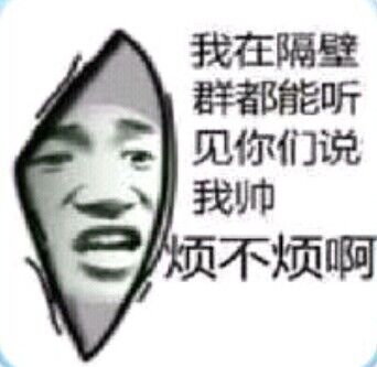 我在隔壁群都能听见你们说我帅，烦不烦啊