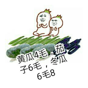 黄瓜4毛，茄子6毛，冬瓜6毛8