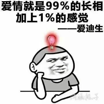 爱情就是99%的长相，加上1%的感觉--爱迪生