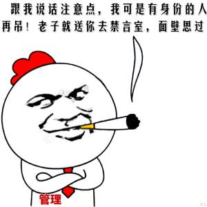 跟我说话注意点，我可是有身份的人再吊！老子就送你去禁言室，面壁思过