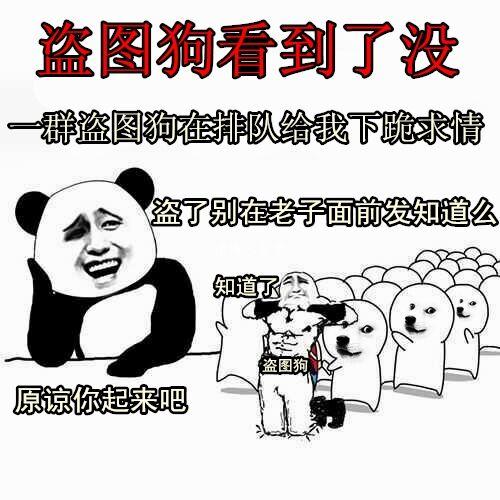 盗图狗看到了没，一群盗图狗在排除给我下跪求情，盗了别在老子面前发知道么？原谅你起来吧！