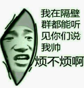 我在隔壁群都能听见你们说我帅，烦不烦啊！