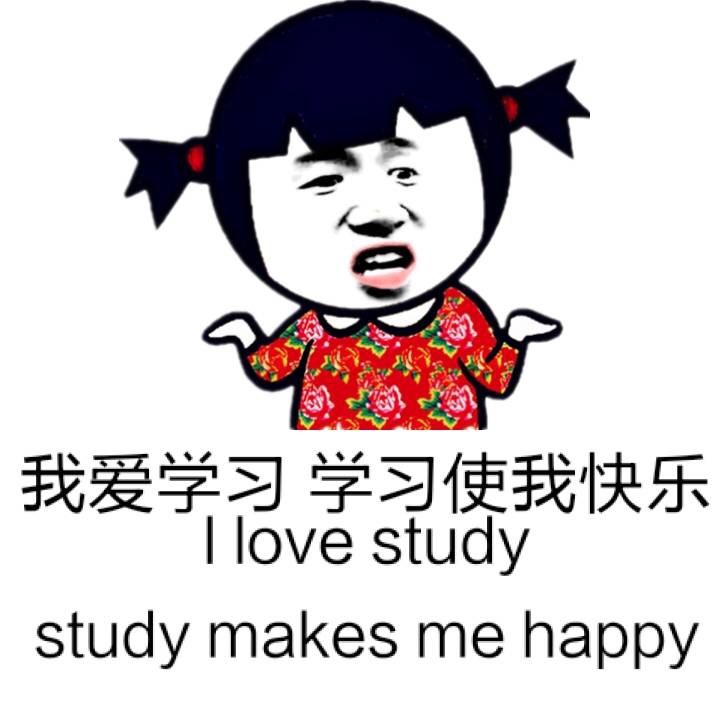 我爱学习，学习使我快乐（i love study study makes me happy）