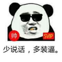 少说话，多装逼。（帅，SVIP）