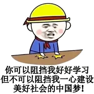 你可以阻挡我好好学习 但不可以阻挡我一心建设美好社会的中国梦！