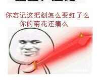 你忘记这把剑怎么变红了么？你的菊花还痛么？