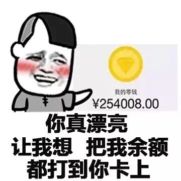 你真漂亮 让我想把余额都打到你卡上