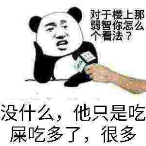 对于楼上那个弱智你怎么个看法？没什么，他只是吃屎吃多了，很多！（采访）