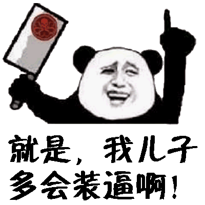 就是，我儿子多会装逼啊！