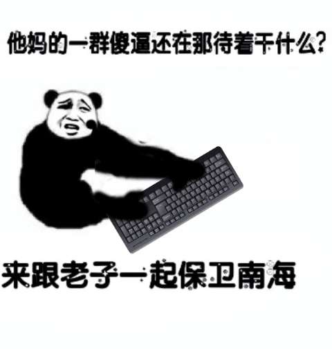 他妈的一群傻逼还在那等着干什么？来跟老子一起保卫南海！（熊猫人）