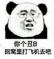 你个丑B，回窝里打飞机去吧（熊猫人戴眼镜）