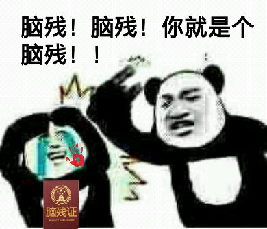 脑残！脑残！你就是个脑残！（手拿脑残证）