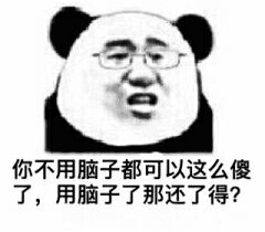 你不用脑子都可以这么傻了，用脑子了那还了得？（熊猫人）