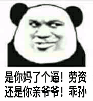 是你妈了个逼！劳资还是你亲爷爷！乖孙！（熊猫人）