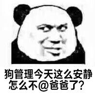 狗管理今天这么安静，怎么不@爸爸了？（熊猫人）