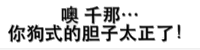 噢，千那。。。你狗式的胆子太正了！（文字表情）