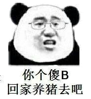 你个傻B，回家养猪去吧（熊猫人）