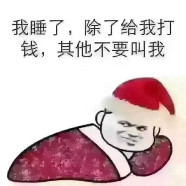 我睡了，除了给我打钱，其他不要叫我