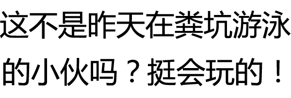 这还是昨天在粪坑游泳的小伙吗？挺会玩的！