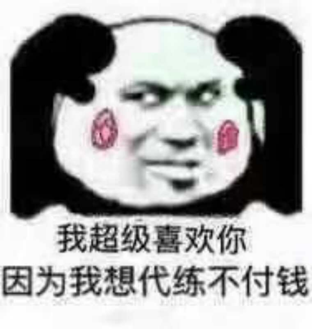 我超级喜欢你，因为我想代练不付钱！