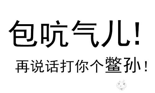 包吭气儿!再说话打你个鳖孙