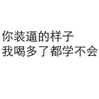 你装逼的样子我喝多了都学不会