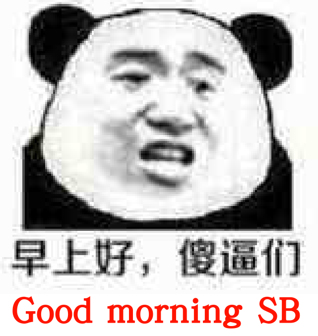 早上好,傻逼们 Good morning sb