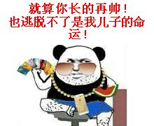 就算你长的再帅!也逃脱不了是我儿子的命