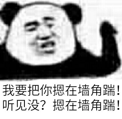 我要把你摁在墙角踹听见没?摁在墙角踹！