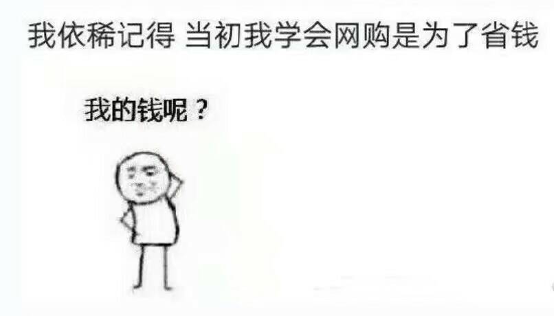 我依稀记得当初我学会网购，是为了省钱我的钱呢?