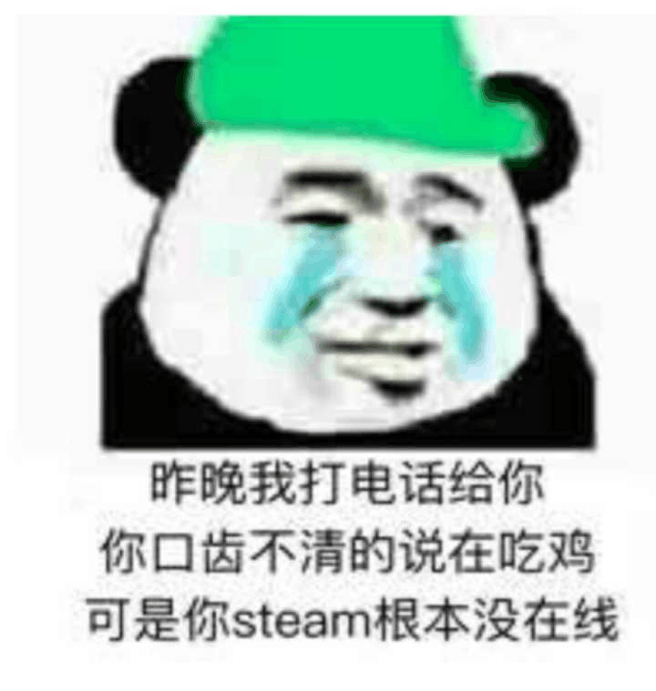 昨晚我打电话给你，你口齿不清的说在吃鸡，可是你 steam根本没在线