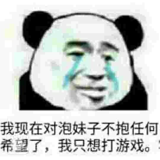 我现在对泡妹子不抱任何希望了,我只想打游戏。