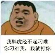 我胖虎经不起刁难，你刁难我,我就打你