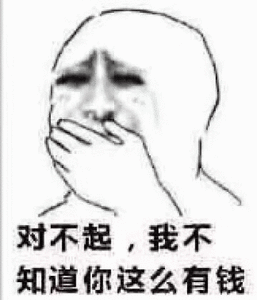 对不起，我不知道你这么有钱