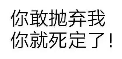 你敢抛弃我你就死定了！