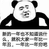 新的一年也不知道说什么，就祝大家一年比年丑，一年比一年穷吧