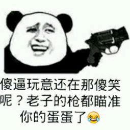 傻逼玩意还在那傻笑呢？老子的枪都瞄准你的蛋蛋了