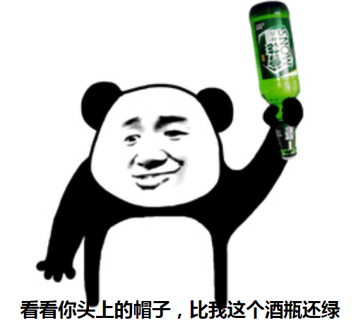 看看你头上的帽子，比我这个酒瓶还绿