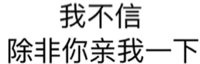 我不信除非你亲我一下